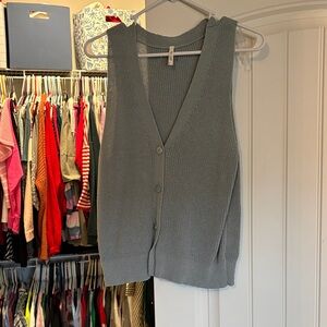 Blue Button-Up Knit Vest